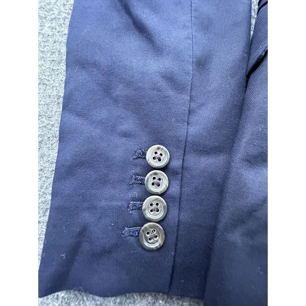 J. Crew Blazer Women's‎ 0 Navy Blue Single-Breasted Suit Jacket Business Career